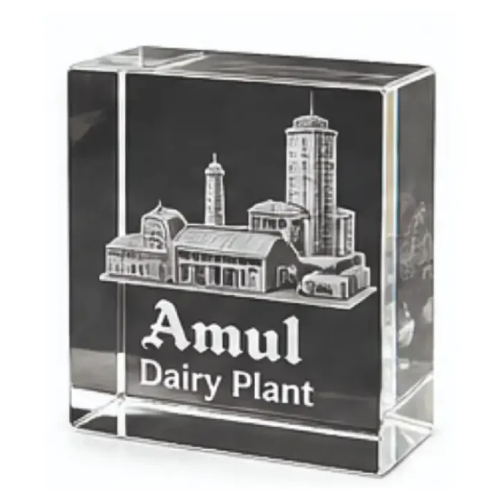 Amul Plant Engraved Crystal